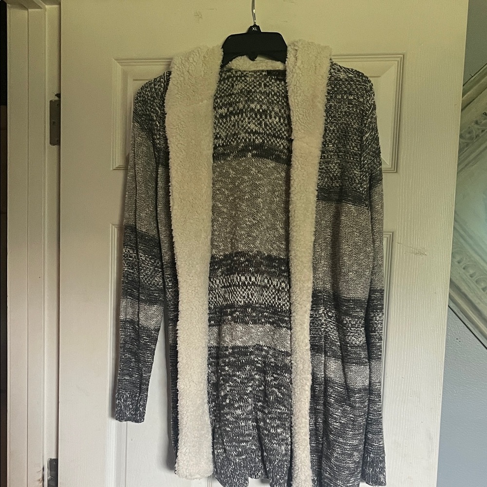 Cozy Gray and Cream Women's Sweater